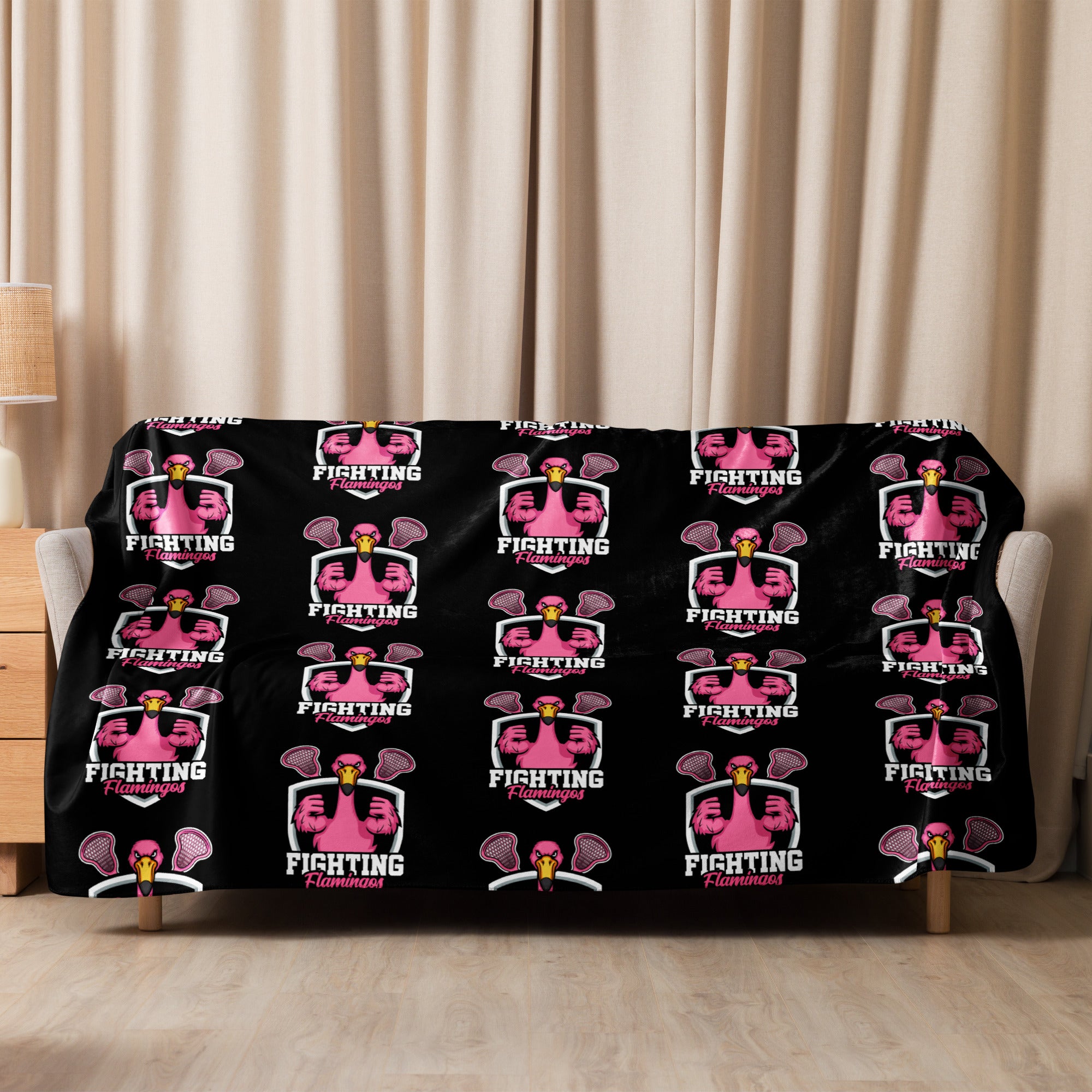 Flamingos Sherpa blanket